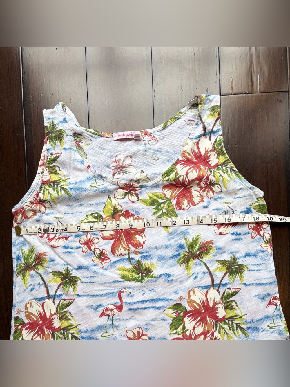 fresh produce Tropical Drape Dress Flamingo Large Made in USA Vacation Island - Picture 5 of 10